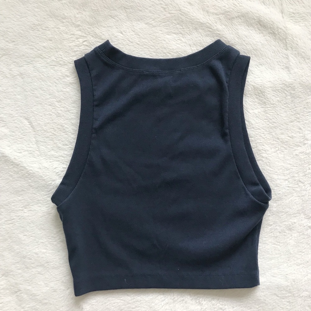 NWOT Blue Ribbed Tank Top - Picture 3 of 3